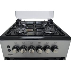 Mika Standing Cooker, 50cm x 50 cm, All Gas Burner & Oven, Silver - Image 2
