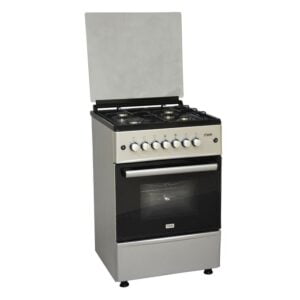 Mika Standing Cooker Full Gas, 58cm X 58cm, 4GB, Gas Oven, Silver