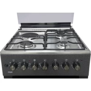 Mika Standing Cooker, 60cm x 60cm, 3 Gas Burner + 1 Electric Plate, Decor Silver - Image 3