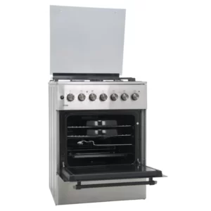 Mika Standing Cooker, 60cm x 60cm, 3 Gas Burner + 1 Electric Plate, Half Inox - Image 4