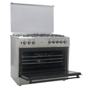 Mika Standing Cooker, 90cm x 60cm, 4 Gas Burner + 1 Electric Plate, WOK Burner