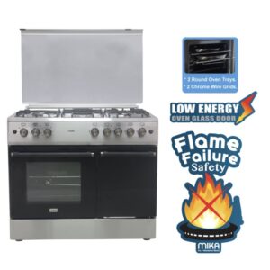 Mika Standing Cooker, 90cm x 60cm, 4 Gas Burner + 1 Electric Plate, Gas Compartment WOK Burner - Image 6
