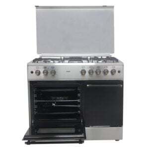 Mika Standing Cooker, 90cm x 60cm, 4 Gas Burner + 1 Electric Plate, Gas Compartment WOK Burner - Image 2