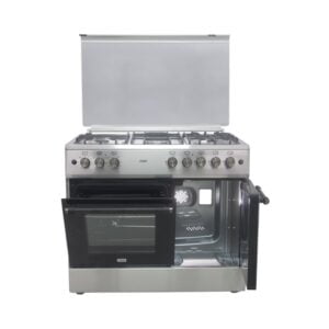 Mika Standing Cooker, 90cm x 60cm, 4 Gas Burner + 1 Electric Plate, Gas Compartment WOK Burner
