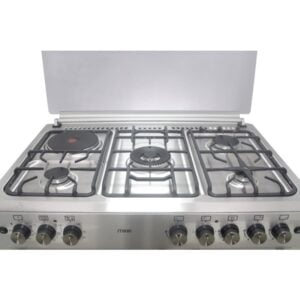 Mika Standing Cooker, 90cm x 60cm, 4 Gas Burner + 1 Electric Plate, Gas Compartment WOK Burner - Image 3