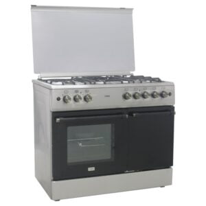 Mika Standing Cooker, 90cm x 60cm, 4 Gas Burner + 1 Electric Plate, Gas Compartment WOK Burner - Image 4