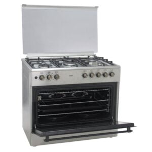 Mika Standing Cooker, 90cm X 60cm, 5GB, Electric Oven, Half Inox