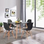 Modern Design Eames 4 Seater Dining Set Table- Black Table