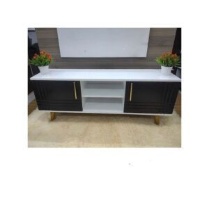 Sydney Modern Wooden TV Stand 4FT White and Black - Image 3