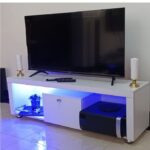 Amsterdam Modern TV Stand 4ft With LED Light White