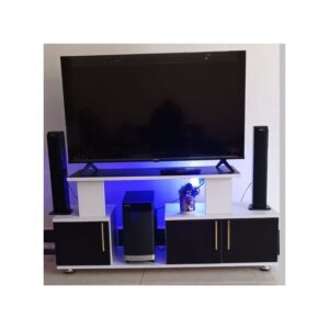 Istanbul 2 Modern TV Stand With LED Lights - Image 2