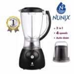 Nunix Powerful Blender 2 In 1 With Grinder Machine 1.5L AK-300