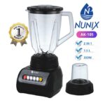 Nunix Powerful Blender 2 In 1 With Grinder Machine 1.5L AK-105