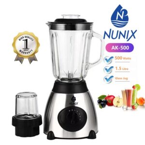 Nunix Powerful Blender 2 In 1 With Grinder Machine 1.5L AK-500