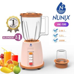 Nunix Powerful Blender 2 In 1 With Grinder Machine 1.5L AK-100