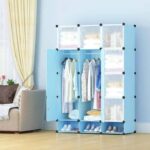 Plastic Wardrobe 3 Columns  (Green, Blue, Black, Pink and Purple)