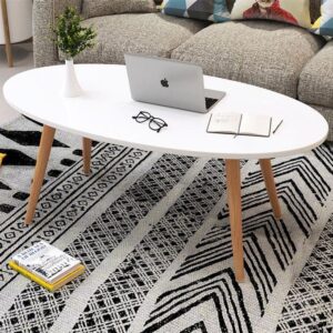 Shee Nordic Oval Coffee Table-White