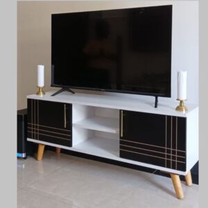 Sydney Modern Wooden TV Stand 4FT White and Black