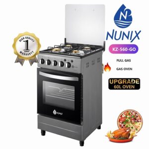 Nunix Standing Cooker, 50x55cm, 4 Gas, Gas  Oven