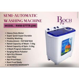 Roch Semi-Automatic Washing Machine, 7kgs RWM-07TTR-J - Image 2