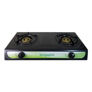 Veigapro Stainless Steel Gas Cooker Double Burner Gas stove Auto Ignition Black