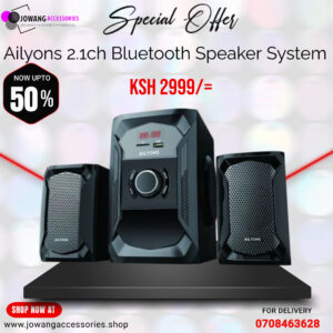 Bring the Power of the Cinema Home Elevate your audio experience with the Ailyons 2.1 Bluetooth Speaker System. Engineered with a powerful 50W output and advanced 3D surround sound technology, this system fills any room with rich, immersive, and shockingly clear audio. Whether you're watching a blockbuster, gaming, or streaming your favorite playlist, feel every detail come to life. Key Features & Benefits: 🎬 Immersive 3D Surround Sound: Go beyond standard stereo. Our advanced sound processing creates a captivating, multi-dimensional audio field, placing you right in the center of the action for a true cinematic experience. 💥 Powerful 50W Total Output: Don't just listen—feel it. With a combined 50W of power (20W subwoofer + 10Wx2 satellites), this system delivers a balanced yet powerful performance, from crisp dialogue to earth-shaking bass. 🎵 High-Fidelity Audio Profile: Enjoy a perfectly tuned auditory feast. Experience clear and detailed treble, warm and natural midranges for vocals, and a deep, potent bass that brings music and movie soundtracks to life. 📡 Universal Connectivity: Stream wirelessly from any device via Bluetooth, or tune into your favorite stations with the built-in FM Radio. The included remote control gives you complete command from the comfort of your couch. 🏠 Versatile for Any Space: The powerful 2.1-channel setup is ideal for large spaces. Easily set it up in your living room for movie night, in your office for background music, or in your study for an enhanced gaming session. Technical Specifications: Feature Specification System Configuration 2.1 Channel (Subwoofer + 2 Satellites) Total RMS Power 50W (20W + 10W + 10W) Connectivity Bluetooth, FM Radio Power Source AC/DC (Versatile Use) Control Remote Control Warranty 12 Months Ready to Upgrade Your Sound? Why settle for ordinary speakers? The Ailyons 2.1 Bluetooth Speaker System offers the perfect blend of power, clarity, and immersive 3D sound that will redefine your listening experience. Click "Add to Cart" to enjoy a cinematic audio feast at home today!