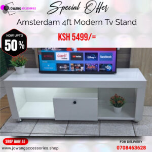 Amsterdam 4ft Modern Tv Stand White and Black