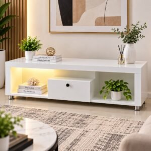 Amsterdam 4ft Modern Tv Stand White and Black