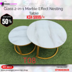Modern Glass 2Pcs Set Nesting Tables White