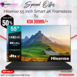 Hisense 55 inch smart 4k UHD Frameless 55A6HKEN