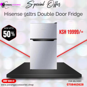 Big Cooling Power for Small Spaces The Hisense 91L Double Door Fridge (REF091DR) is the ultimate space-saving cooling solution. Designed for compact living, it cleverly packs a full fresh food compartment and a separate freezer into a slim, stylish unit. Whether you're a student, a small family, or need an office fridge, this model delivers the perfect balance of functionality, quiet performance, and outstanding value. Key Features & Benefits: 🚪 Complete Fridge & Freezer in One: Enjoy the best of both worlds. Unlike single-door coolers, this double-door design gives you a dedicated freezer for ice and frozen goods alongside a fresh food chamber for drinks, fruits, and vegetables. 📐 Space-Saving Design, Maximized Storage: Fits where others can't. With a compact footprint and a reversible door, this 91L fridge can be tailored to fit any small kitchen, hostel room, or office corner without sacrificing essential storage space. 🔇 Super-Quiet Operation: Sleep or work without disturbance. Operating at a low 38-39 dB, this fridge is quieter than a library, making it perfect for bedrooms, study rooms, and noise-sensitive environments. 💎 Practical & Durable Interior: Designed for easy living. Features include strong tempered glass shelves that are easy to clean, a dedicated fruit and vegetable crisper, and a door bin that securely holds large 2-litre bottles. 💰 Affordable to Purchase & Run: Get exceptional value. While compact fridges naturally have a higher relative energy rating, its low ~256 kWh/year consumption means it remains cost-effective to operate, especially compared to running a larger, half-empty fridge. Technical Overview: Feature Specification Capacity 91 Litres Type Double Door (Fridge + Freezer) Shelves Tempered Glass Door Reversible Noise Level < 39 dB (Very Quiet) Special Features Bottle Bin, Vegetable Crisper, LED Light Ideal For: Students in Hostels Single-Person Households Office & Staff Rooms Guest Houses & Airbnb Apartments Secondary Kitchen Fridge Smart Buy for Compact Living The Hisense REF091DR proves you don't need a large footprint for reliable, versatile cooling. It delivers all the essential features you need in a quiet, stylish, and affordable package. Optimize your space today! Click "Add to Cart" to order your Hisense 91L Double Door Fridge