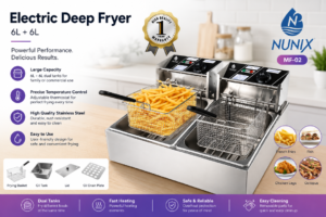 Nunix 6l+6l Electric Double Deep Fryer