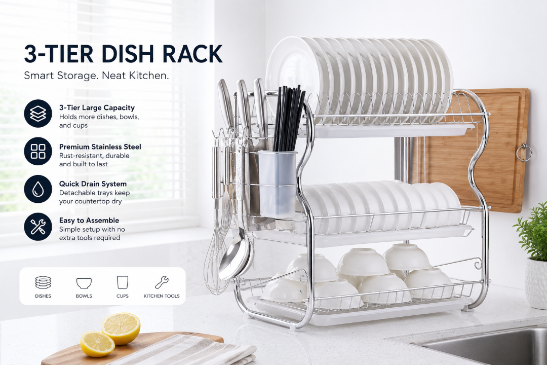 Nunix 3-Tier Dish Drainer