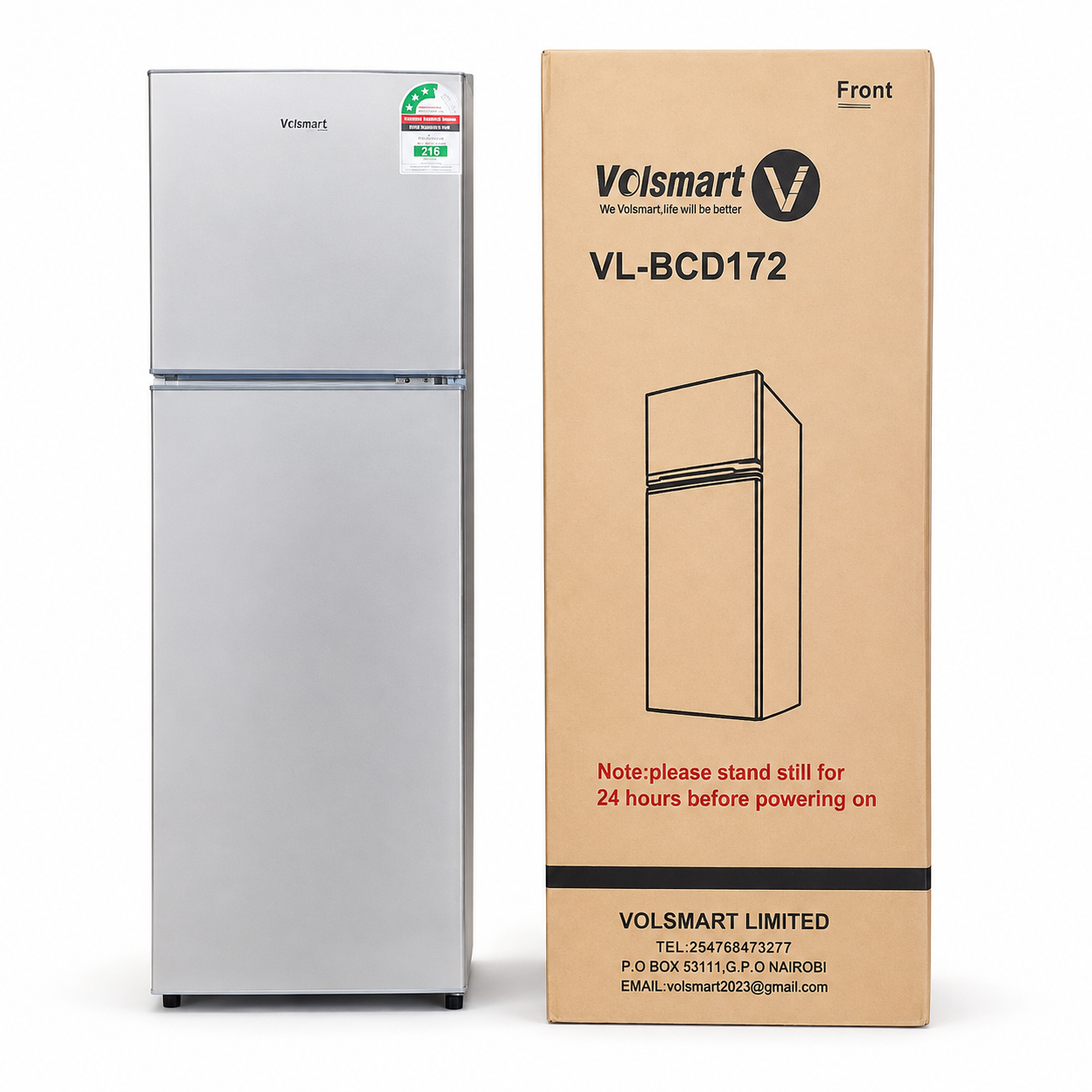 Volsmart 172L Double Door fridge