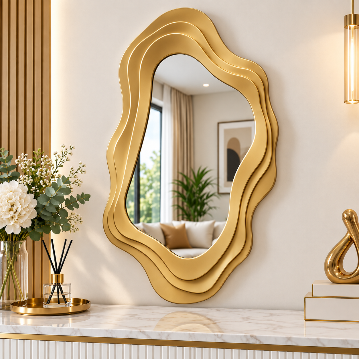 Luminé Wave Console Decor Wall Mirror - Image 2