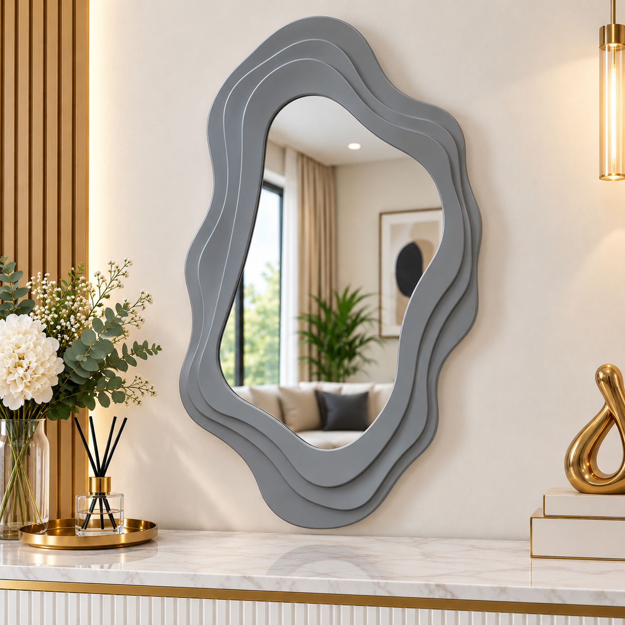 Luminé Wave Console Decor Wall Mirror - Image 3