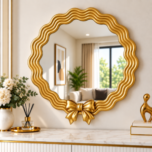 Elegant Wave Frame Decorative Wall Mirror