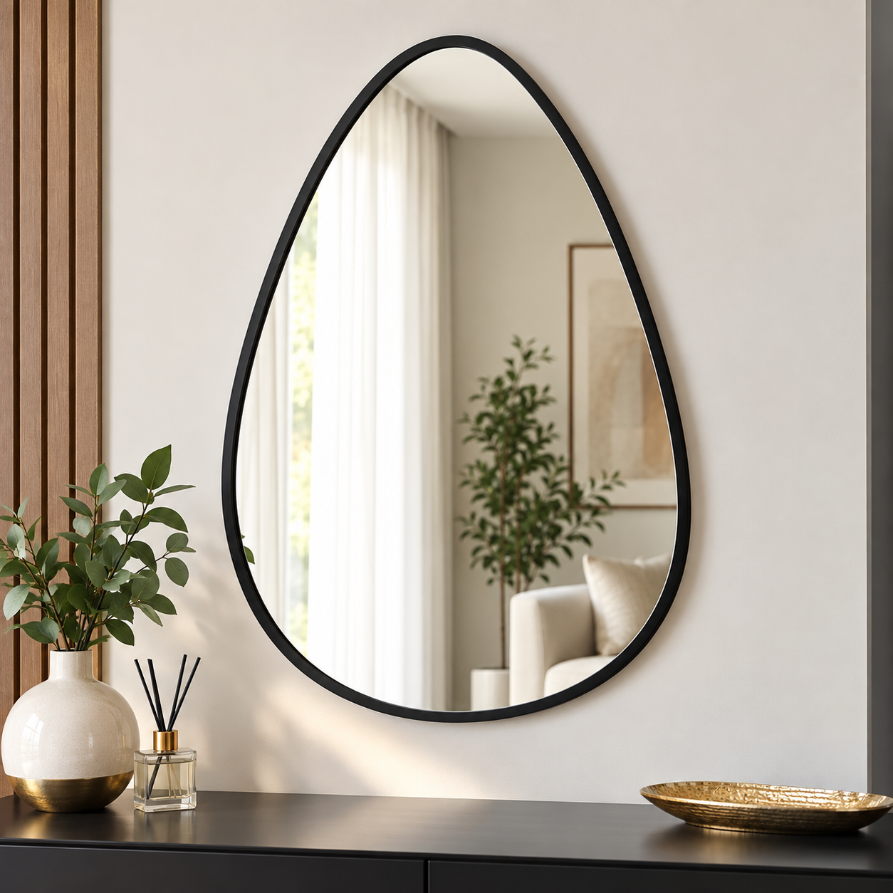 Elegant Teardrop Decor Wall Mirror - Image 2